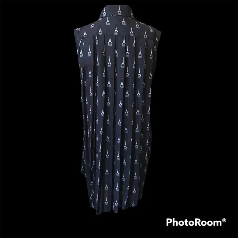 BALENCIAGA Paris Eiffel Tower print Baby Doll Dress Size 36 6 NWT - Picture 4 of 6